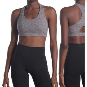 NWT X by Gottex Active Gray Racerback Cutout Sports Bra